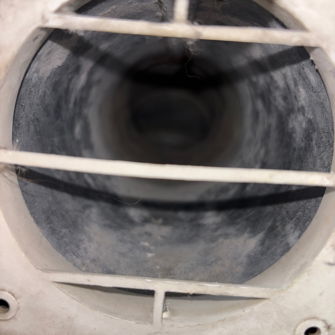 After duct cleaning - bright, clean galvanized metal ductwork