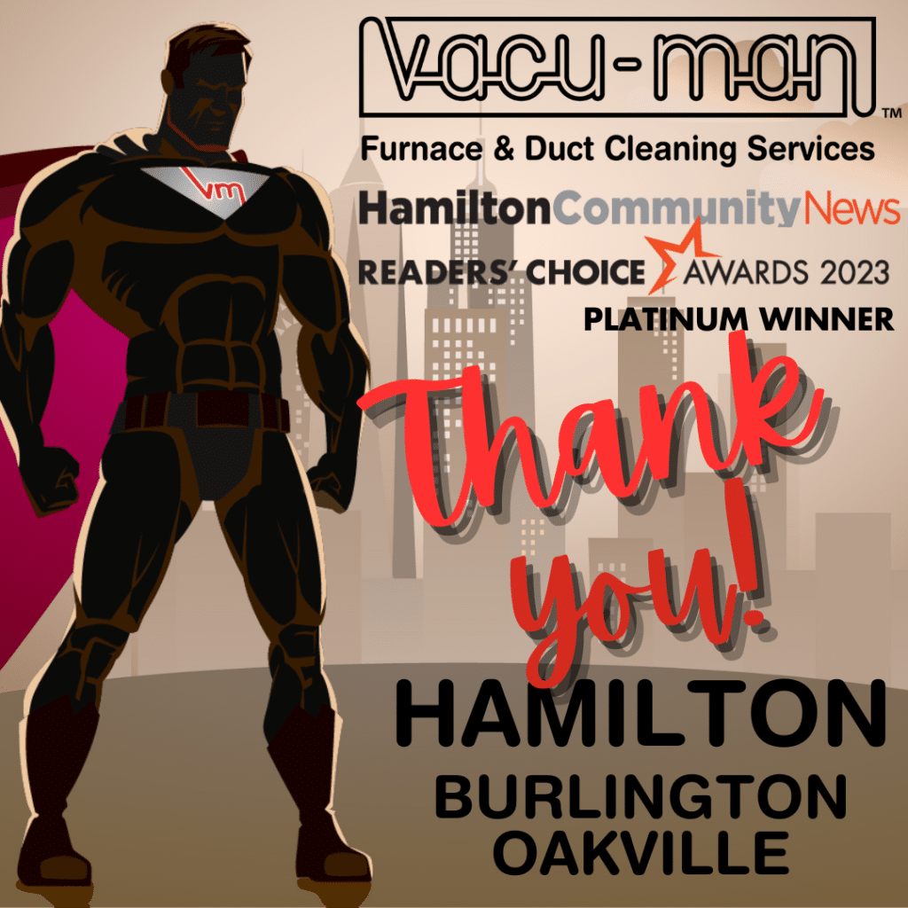 Platinum award for duct cleaning Hamilton